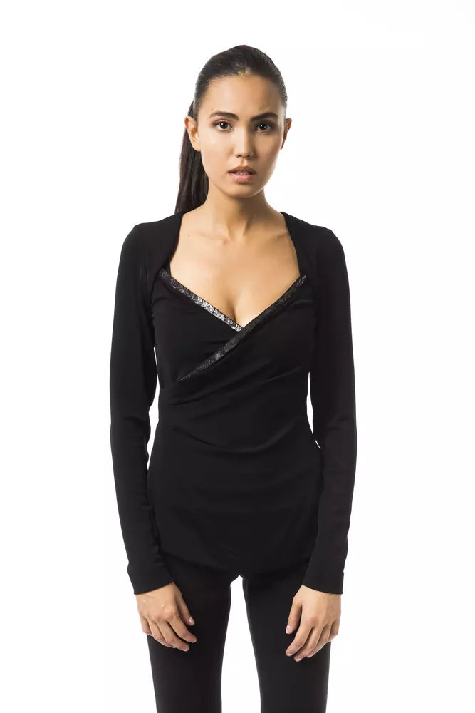 Black Viscose Women Top