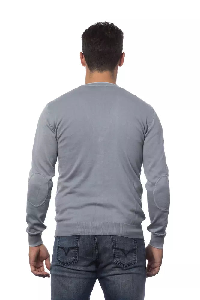 Cardigan da uomo in cotone grigio