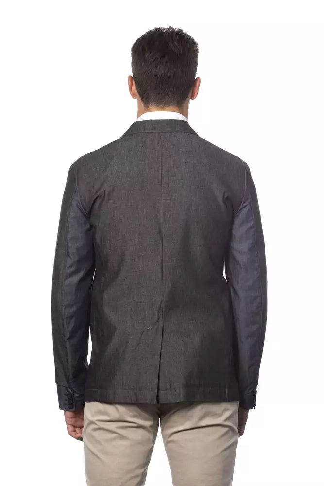 Blazer da uomo in cotone grigio