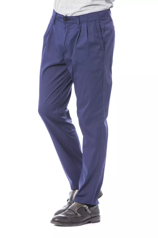 Blue Cotton Men Pant