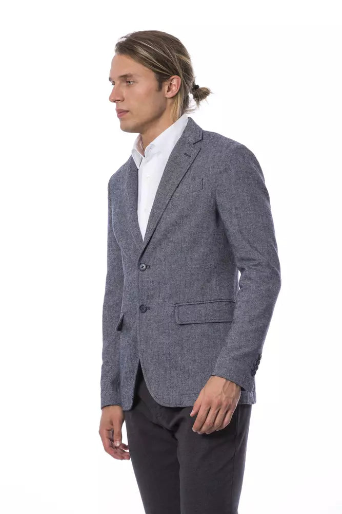 Blazer da uomo in lana blu