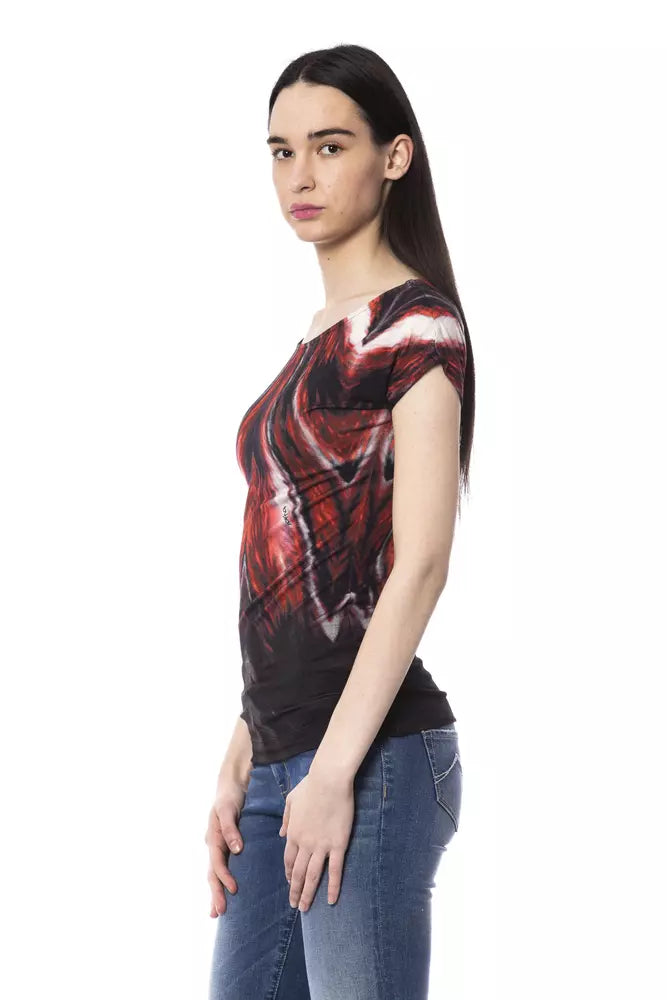 Mehrfarbiges Viskose-T-Shirt für Damen