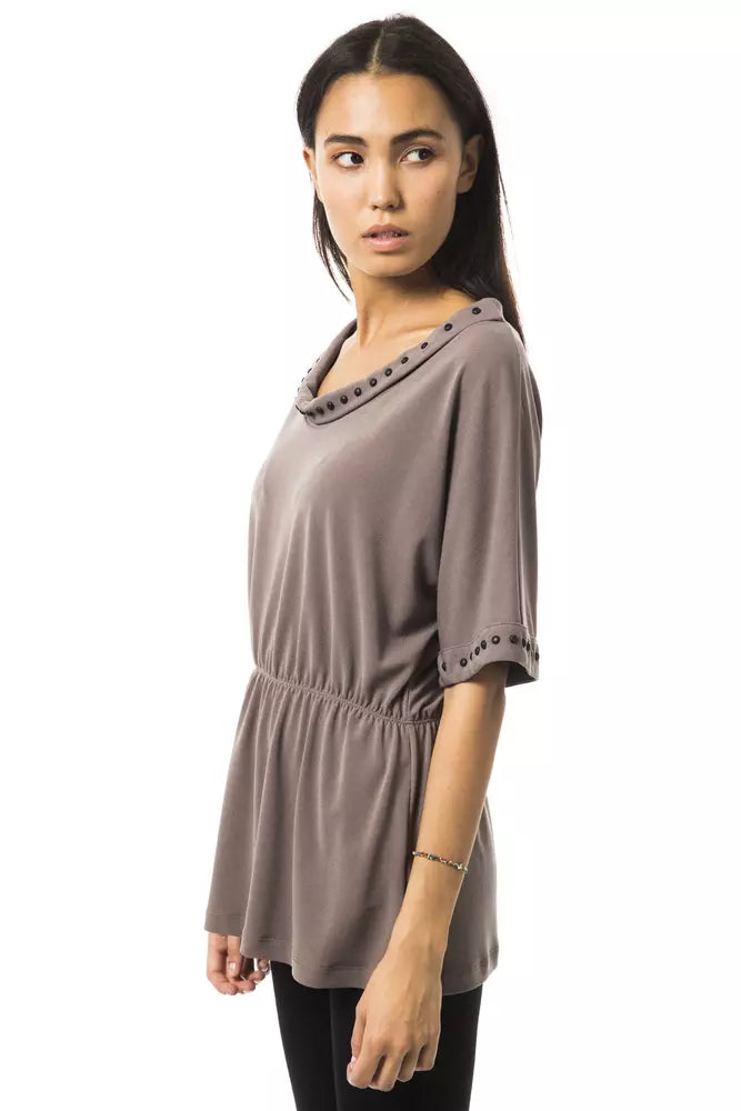 Graues Polyester-T-Shirt für Damen