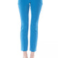 Light Blue Polyester Women Pant