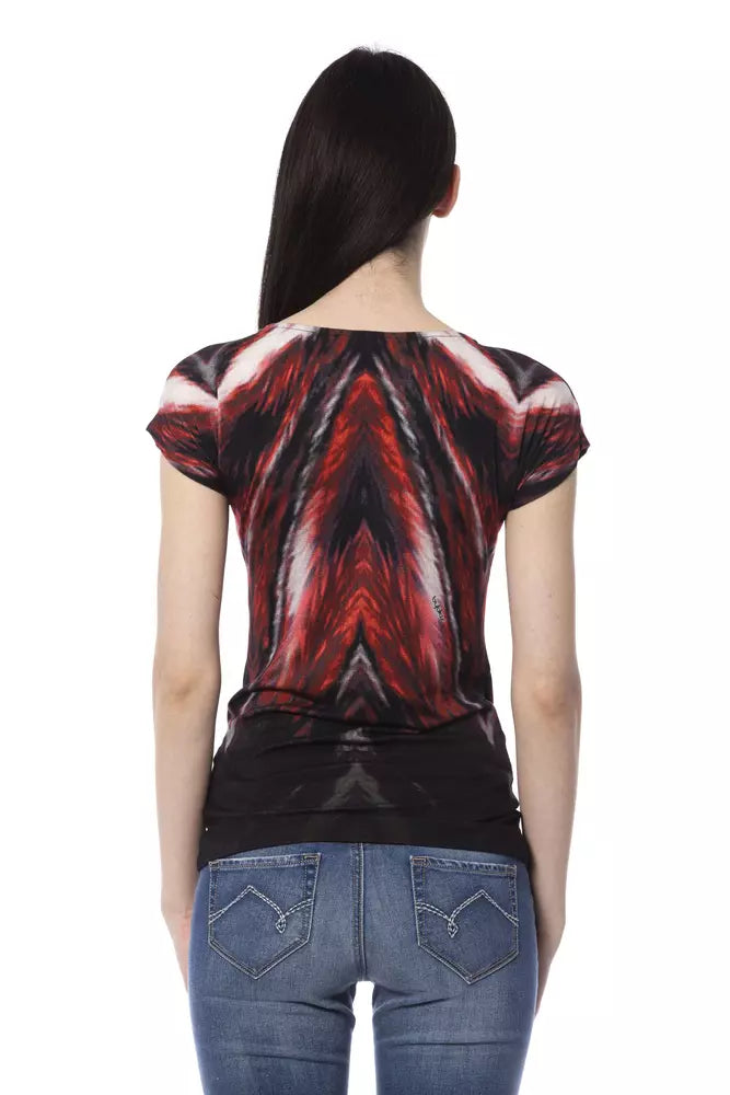 Mehrfarbiges Viskose-T-Shirt für Damen