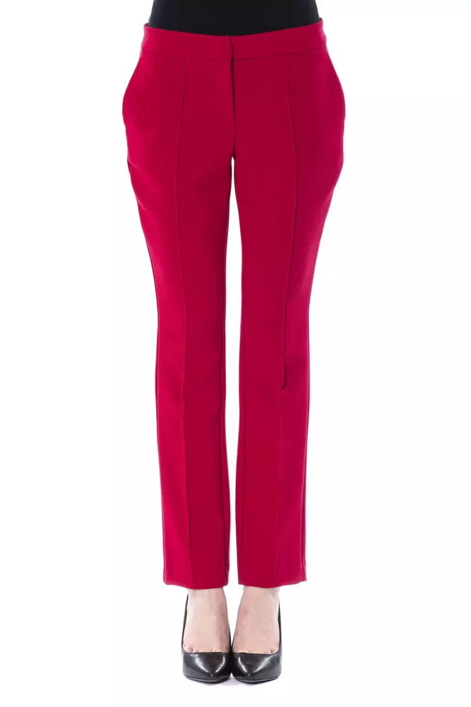 Fuchsia Polyester Women Pant