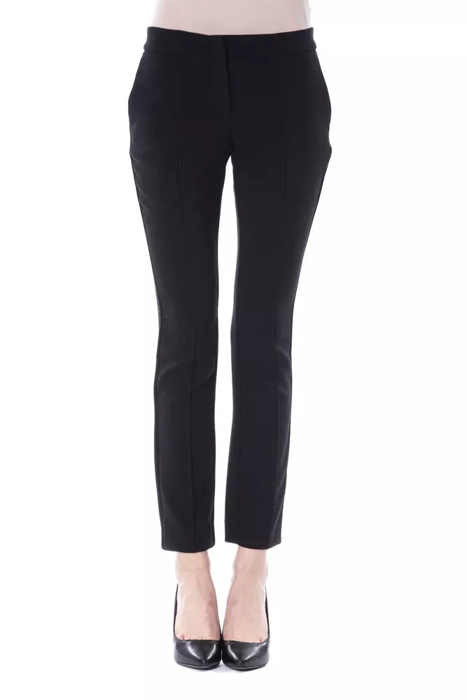 Black Polyester Women Pants