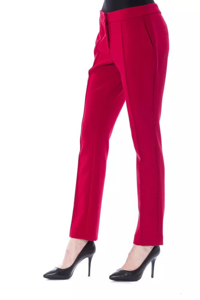 Fuchsia Polyester Damenhose