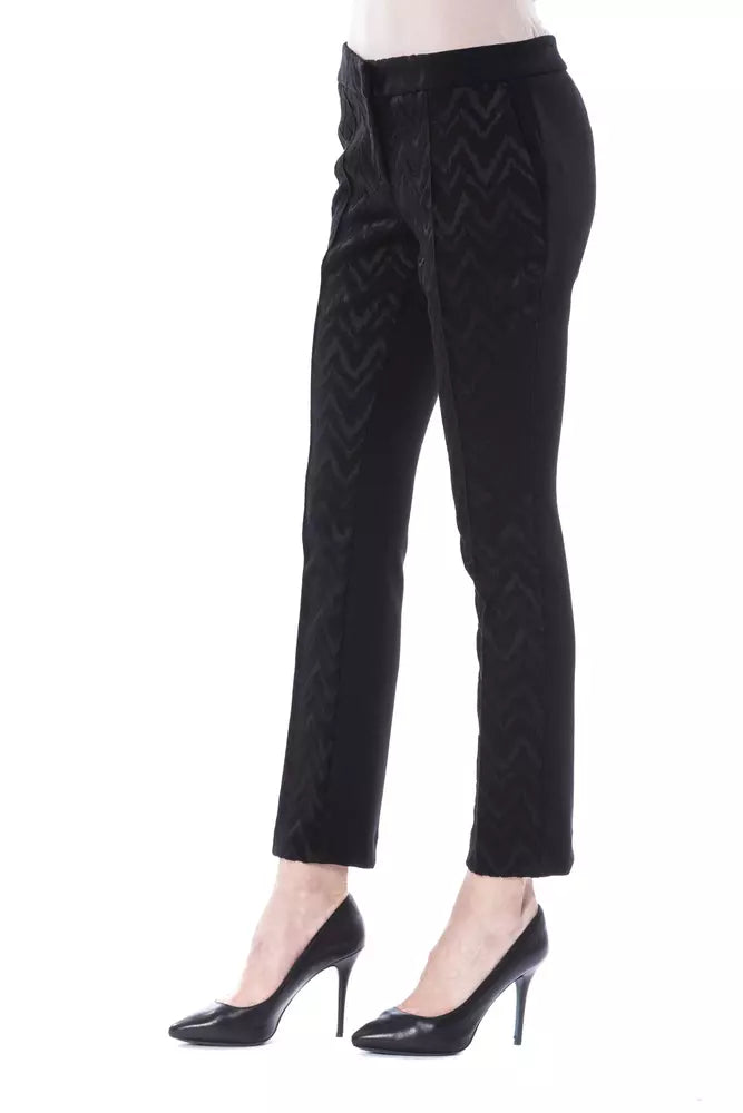Schwarze Polyester-Damenhose