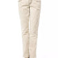 Beige Cotton Women's Slim Jean