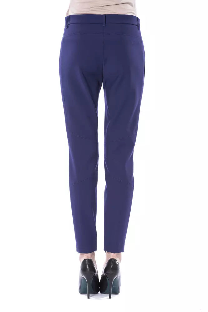 Blaue Polyester Damenhose