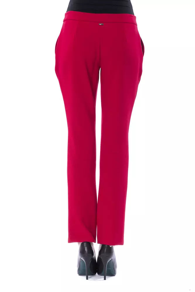 Fuchsia Polyester Women Pant