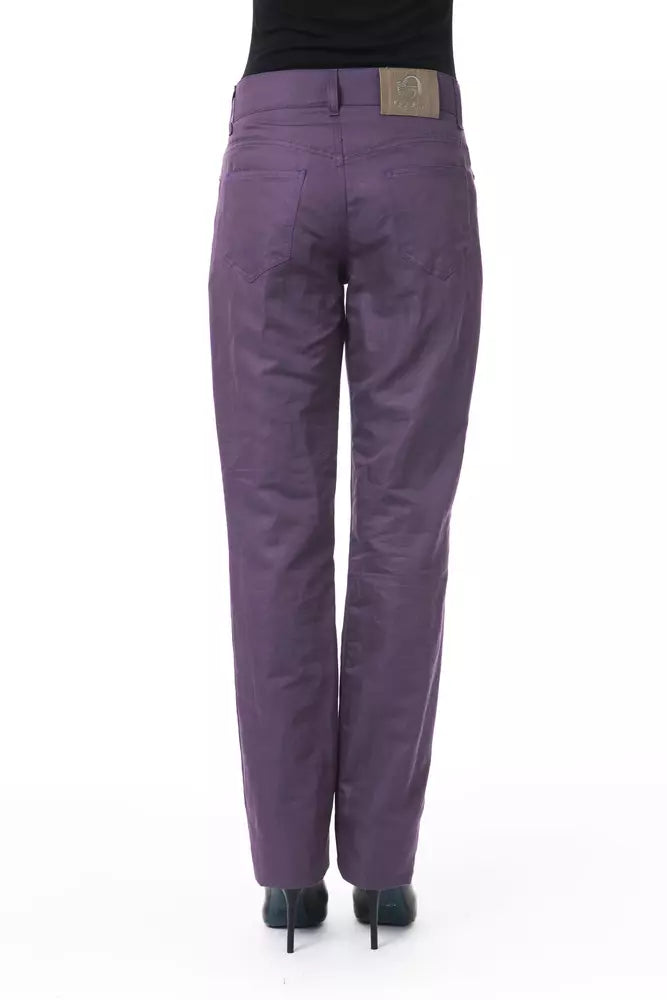 Purple Cotton Women Pants