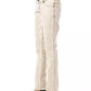 Beige Cotton Women's Slim Jean