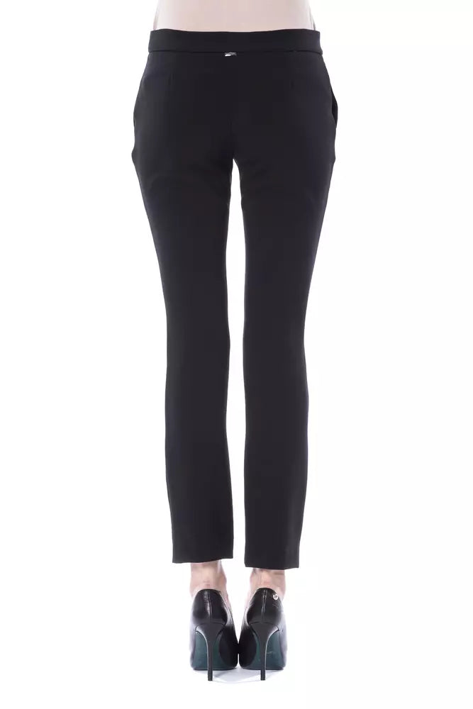 Schwarze Polyester-Damenhose