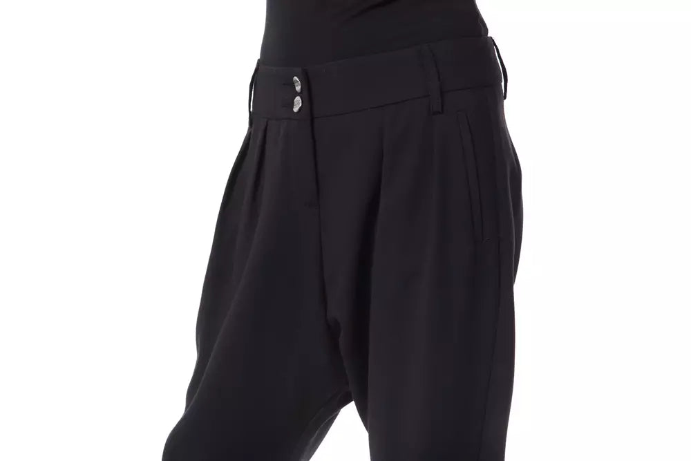 Schwarze Polyester-Damenhose