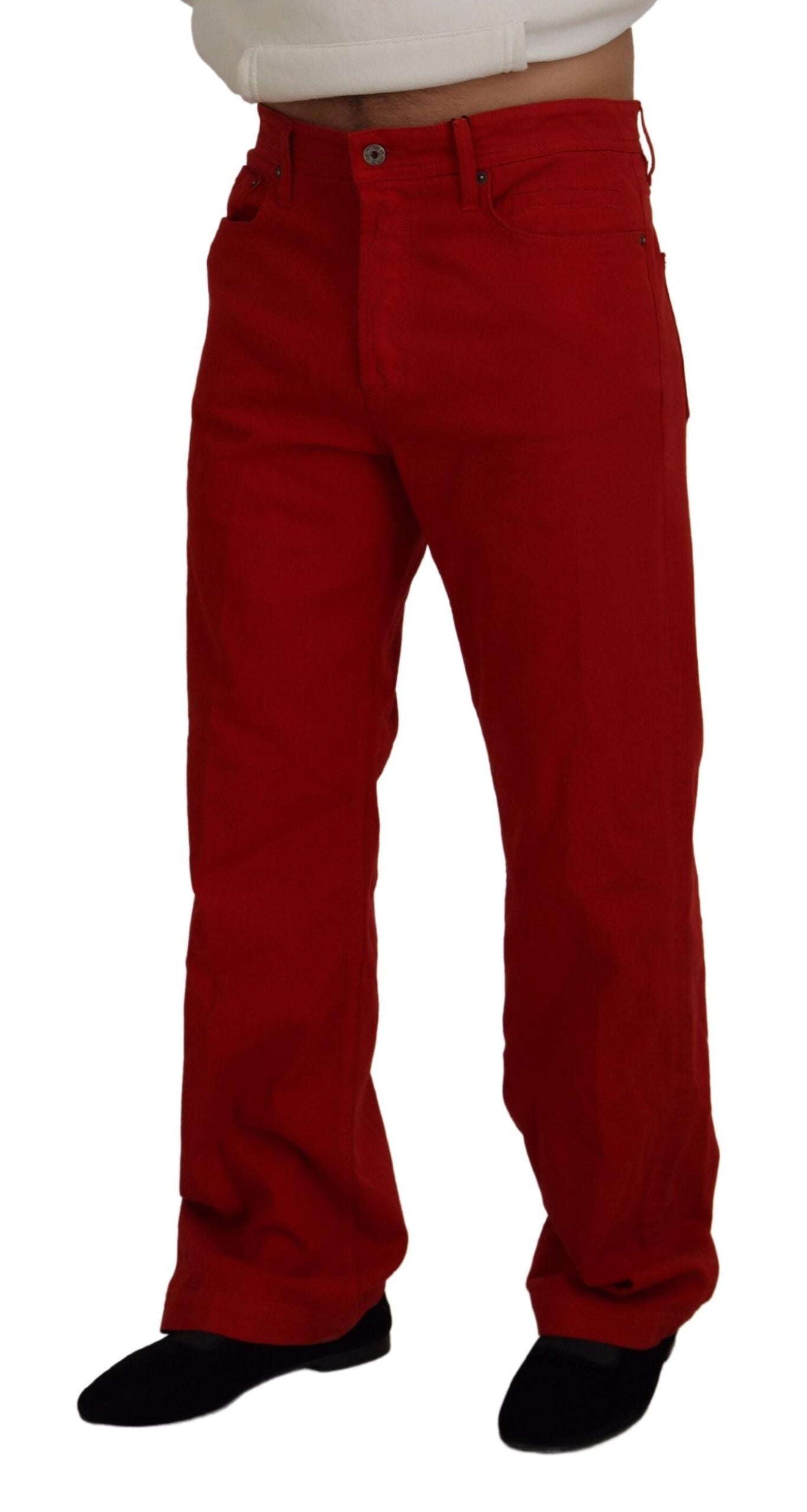 Schicke rote Baumwoll-Jeanshose