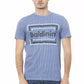 T-shirt da uomo in cotone azzurro