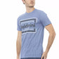 T-shirt da uomo in cotone azzurro