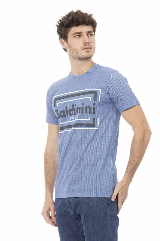 Hellblaues Herren-T-Shirt aus Baumwolle