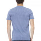 T-shirt da uomo in cotone azzurro