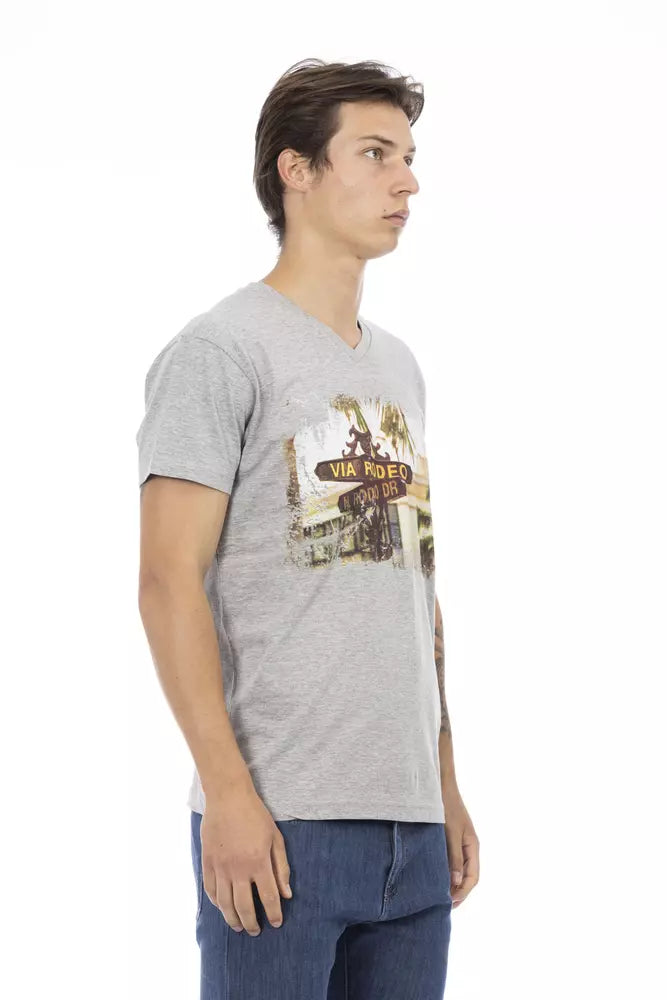 Graues Herren-T-Shirt aus Baumwolle