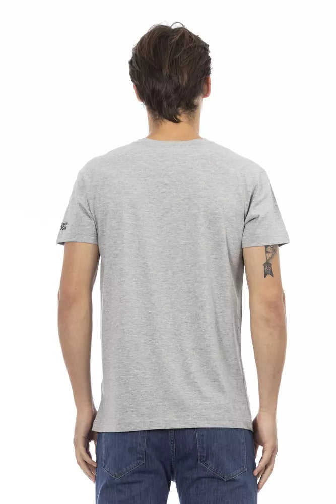 Graues Herren-T-Shirt aus Baumwolle