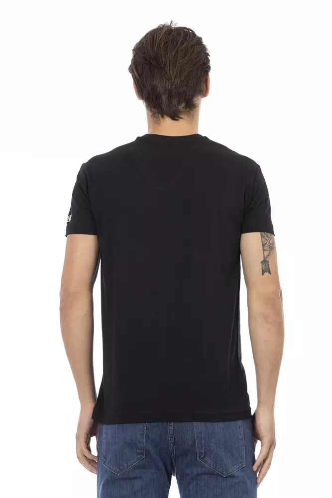 Schwarzes Herren-T-Shirt aus Baumwolle