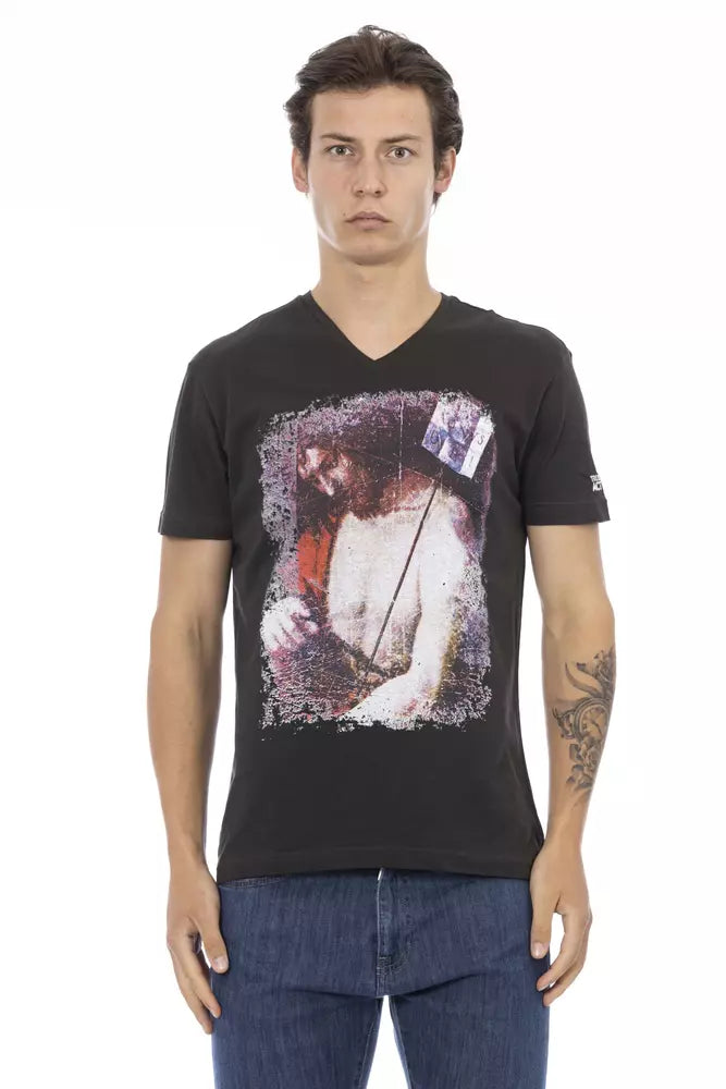 T-shirt da uomo in cotone nero