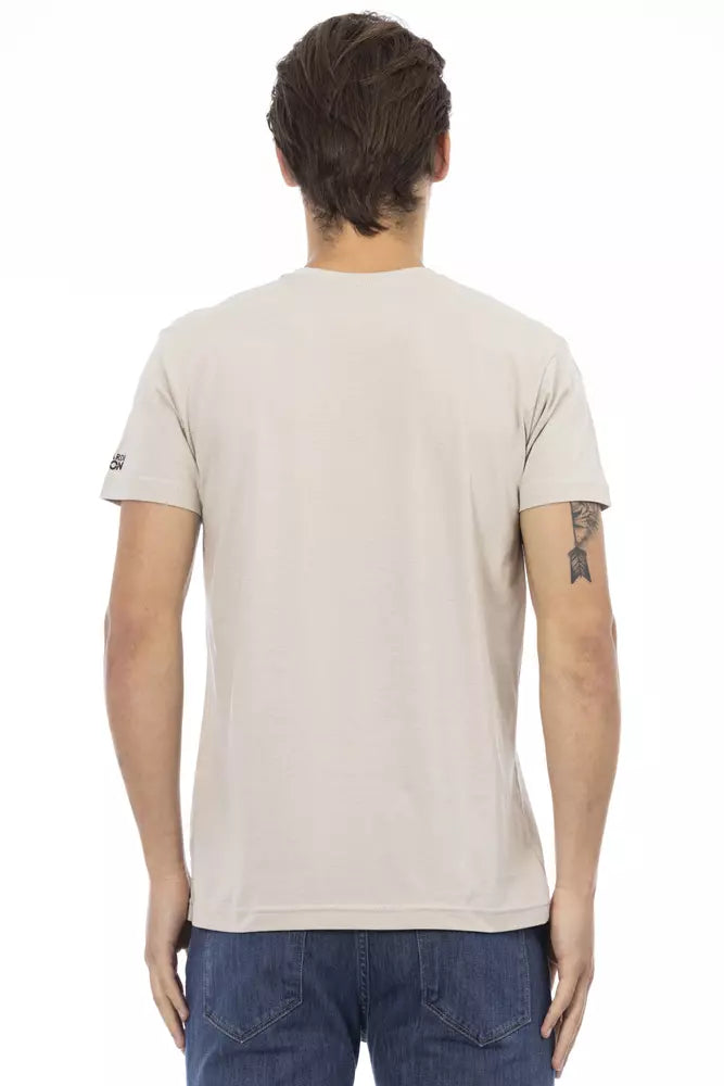 Beiges Herren-T-Shirt aus Baumwolle