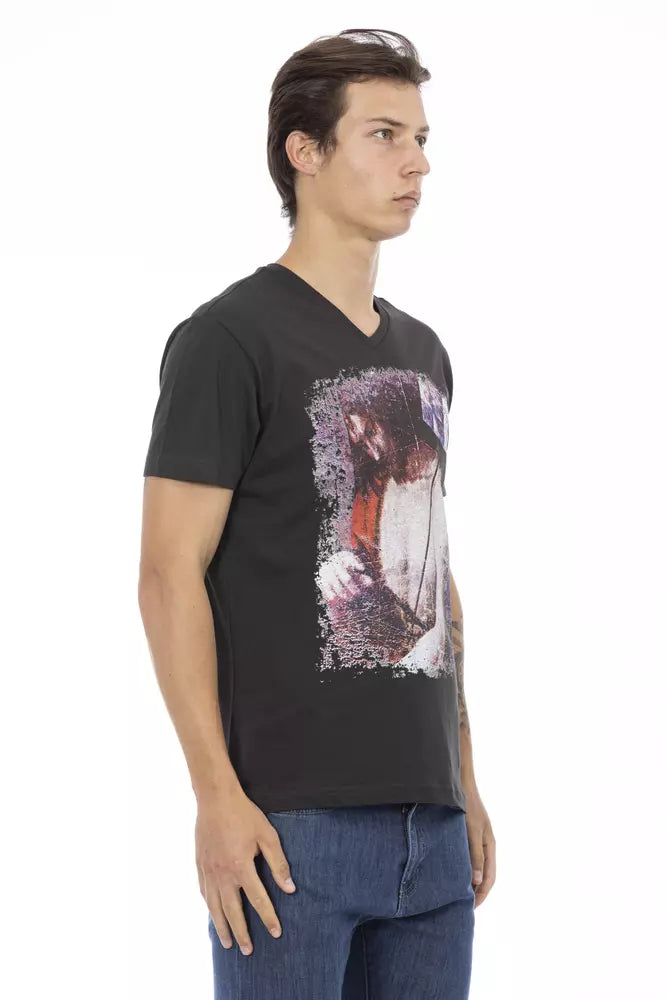 T-shirt da uomo in cotone nero
