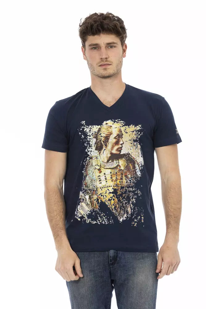 T-shirt da uomo in cotone blu