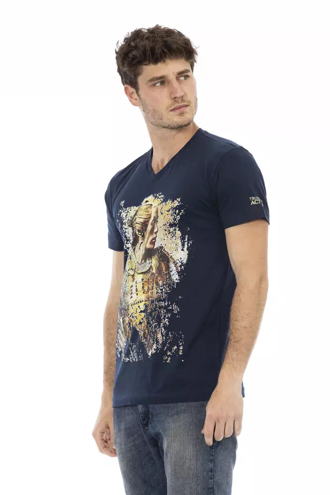 T-shirt da uomo in cotone blu