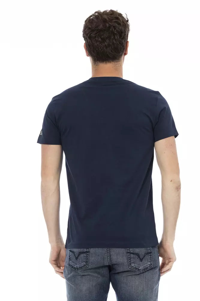 T-shirt da uomo in cotone blu