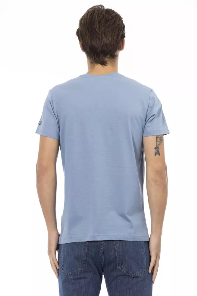 Hellblaues Herren-T-Shirt aus Baumwolle