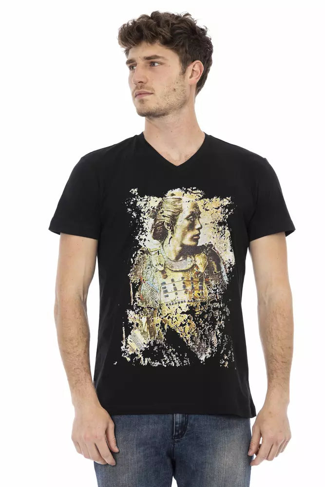 Schwarzes Herren-T-Shirt aus Baumwolle