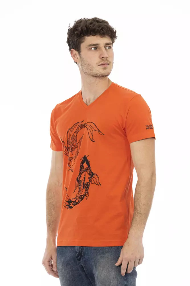T-shirt da uomo in cotone rosso