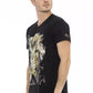 Schwarzes Herren-T-Shirt aus Baumwolle