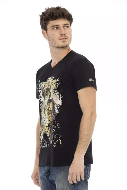 Schwarzes Herren-T-Shirt aus Baumwolle