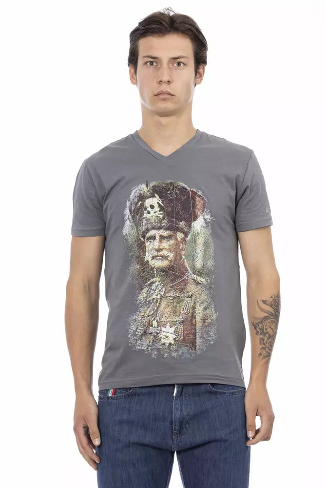Graues Herren-T-Shirt aus Baumwolle