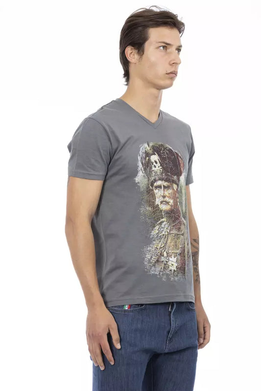 Graues Herren-T-Shirt aus Baumwolle
