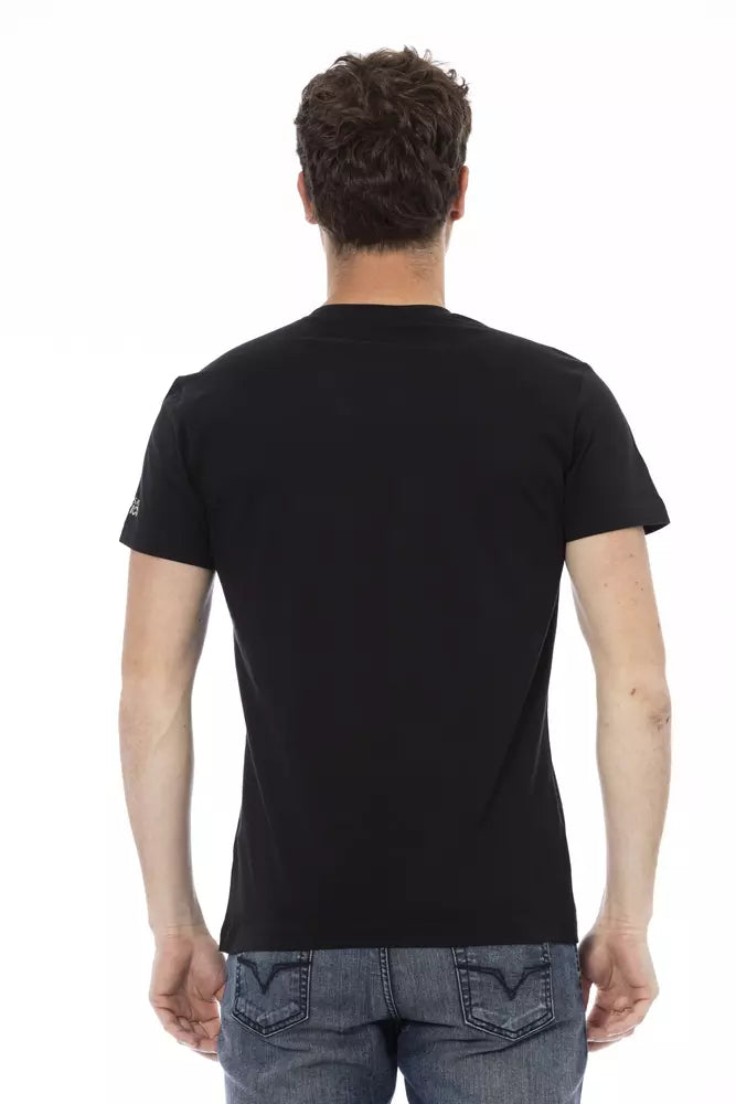 Schwarzes Herren-T-Shirt aus Baumwolle