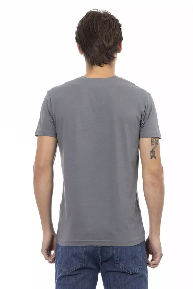 Graues Herren-T-Shirt aus Baumwolle