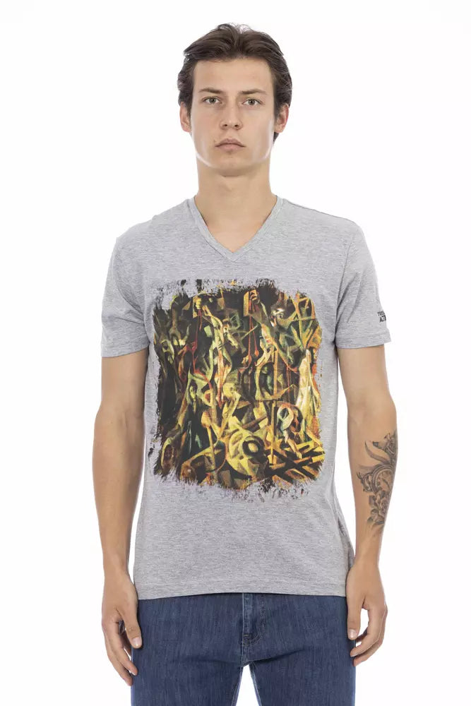 T-shirt da uomo in cotone grigio