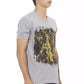 T-shirt da uomo in cotone grigio