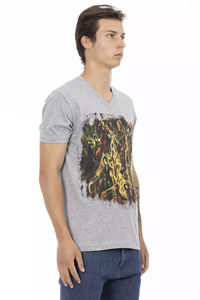 T-shirt da uomo in cotone grigio