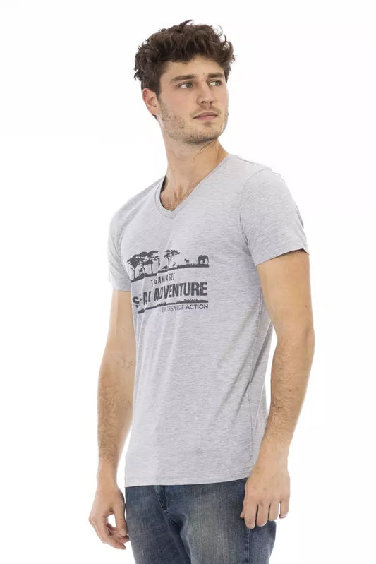 Graues Herren-T-Shirt aus Baumwolle