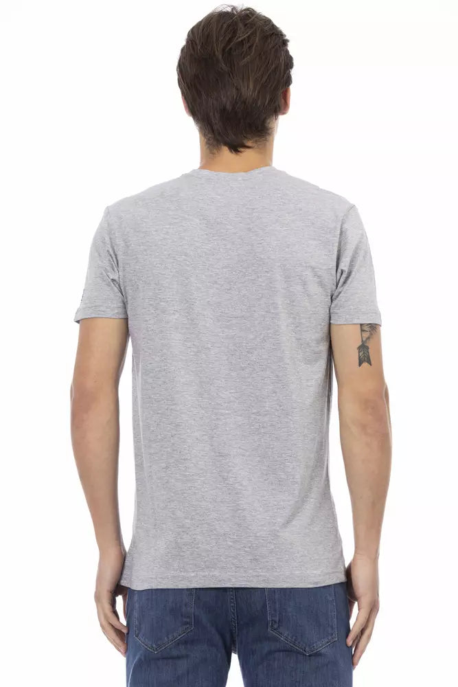 T-shirt da uomo in cotone grigio