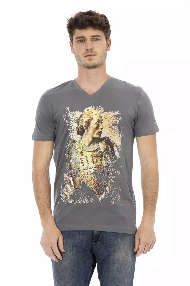 Graues Herren-T-Shirt aus Baumwolle