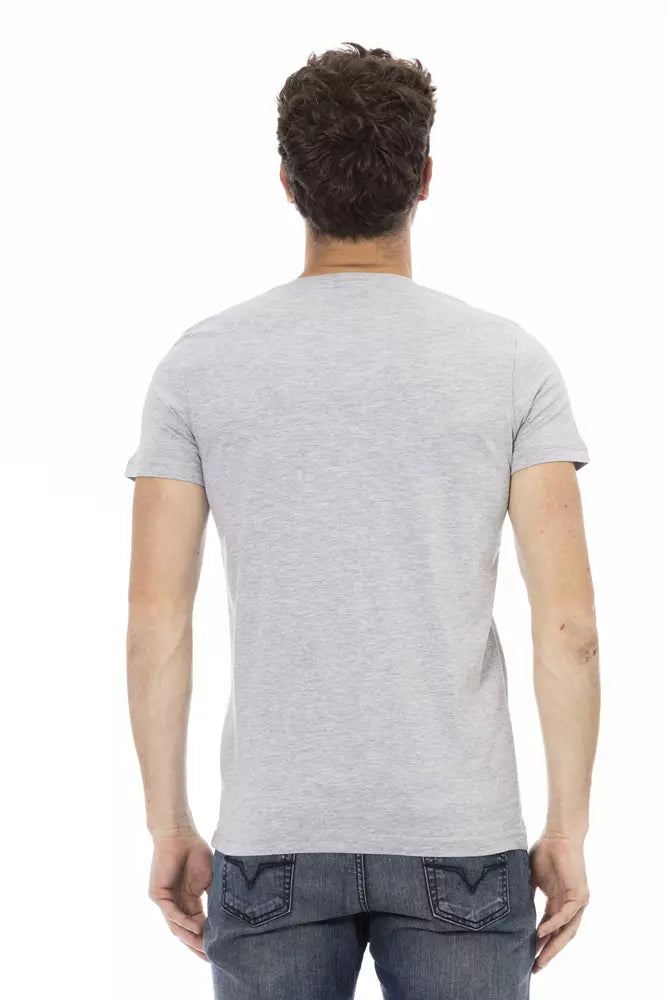 Graues Herren-T-Shirt aus Baumwolle
